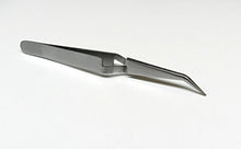 Load image into Gallery viewer, Tweezers Bent Tip Cross Locking 45 Degree Curve Cross Lock 4-1/2&quot; Stainless By JTS
