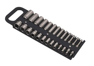 Lisle 40130 0.25 Inch 26 Piece Socket Holder - Black