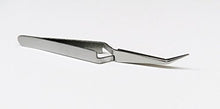 Load image into Gallery viewer, Tweezers Bent Tip Cross Locking 45 Degree Curve Cross Lock 4-1/2&quot; Stainless By JTS
