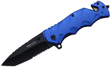 Load image into Gallery viewer, Wartech YC-S-7012-BL Spring Assisted Opening Rescue Folding Knife, Blue, 8&quot;
