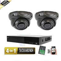 Amview 4CH All-in-1 TVI AHD CVI 960H DVR (2) 5MP 4-in-1 Indoor Outdoor CCTV Security Surveillance Camera System Hard Drive