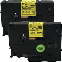 NEOUZA Compatible with Brother P-Touch Label Tape Cartridge 12mm Black on Yellow Tze631 Tze-631 (2)
