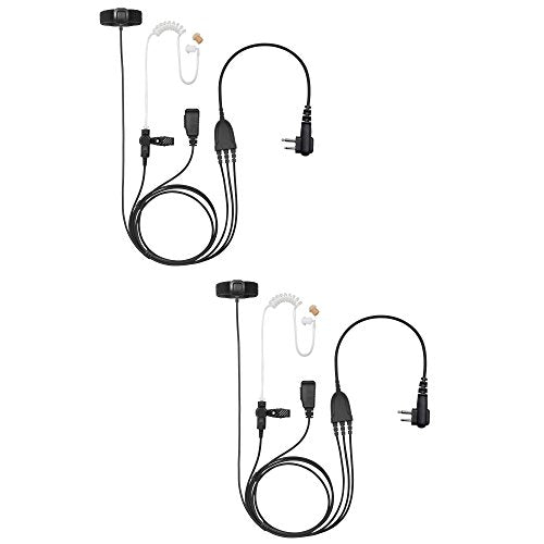 Bommeow 2 Pack BCT35-M1 3-Wire Acoustic Clear Tube Earpiece for Motorola Mototrbo CLS1410 XT460 DLR1020 Bearcom