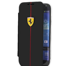 Load image into Gallery viewer, Galaxy Note 3 Ferrari GT Premium Leather Booktype Case Embossed Logo - Black/Red Line
