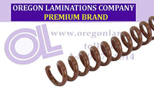 Load image into Gallery viewer, Spiral Binding Coils 7mm (9/32 x 15-inch Legal) 4:1 [pk of 100] Medium Brown (PMS 469 C)
