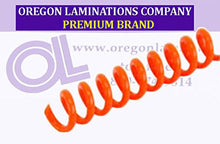 Load image into Gallery viewer, Spiral Coil Binding Spines 8mm (5/16 x 12) 4:1 [pk of 100] Orange (PMS 166 C)
