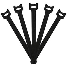 Load image into Gallery viewer, Mouyor Reusable Cable Ties(100 Pack 1/2&quot; x 8&quot;) Hook and Loop Cord Ties-Black
