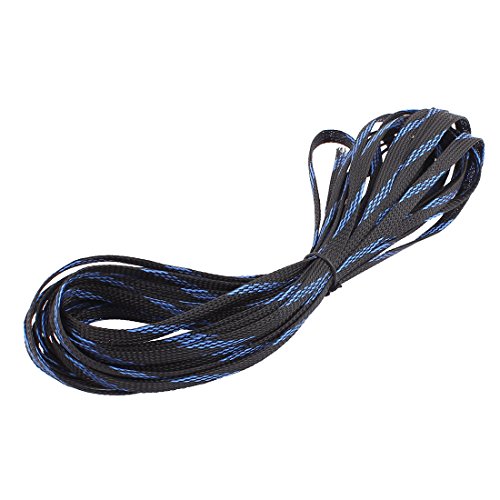 Aexit 8mm Diameter Wiring & Connecting PET Electric Cable Wire Wrap Expandable Braided Heat-Shrink Tubing Sleeving 33Ft