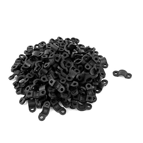 Aexit 165Pcs 21 Transmission x 7mm Arched Plastic Cable Clamp Clip Screws Mount Tie for 3mm Wire