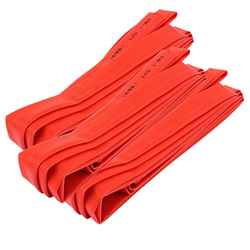 Aexit Polyolefin 3 Wiring & Connecting Meters Length 8mm Dia Heat Shrinkable Tube Sleeving 3 Heat-Shrink Tubing Pcs Red