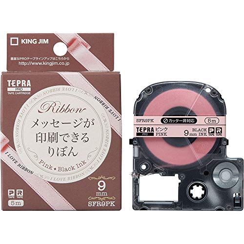 King Jim SFR9PK Tepra PRO Ribbon Tape Cartridge, 0.4 inches (9 mm), Pink