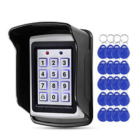 HFeng 125KHz RFID Metal Access Control Keypad Waterproof Cover, Standalone Access Controller for Door Lock System+20 pcs Keyfobs Keychains