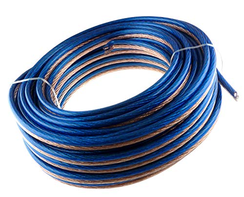 10 Gauge 50' FEET Speaker Wire Blue&Clear Home/CAR Fast Free USA Shipping 10AWG