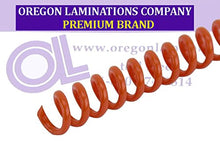 Load image into Gallery viewer, Spiral Binding Coils 7mm (9/32 x 15-inch Legal) 4:1 [pk of 100] College Orange (PMS 159 C)
