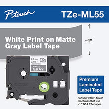 Load image into Gallery viewer, Brother P-touch TZe-ML55 White Print on Premium Matte Gray Laminated Tape 24mm (0.94) wide x 8m (26.2) long
