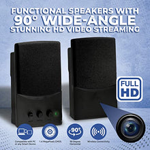 Load image into Gallery viewer, Computer Speakers with Pinhole 1080p HD Camera  Fully Functional Speakers with Built in Small Camera for Recording in a Home or Office  Live Stream Video to Mobile Devices or PC via WiFi
