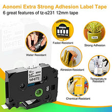 Load image into Gallery viewer, Tze-S231 Tz-S231 12mm 0.47&quot; Tape Aonomi Replacement for Brother Extra Strength P-Touch Label Tape Black on White 1/2&quot; Tz Tze Tape Compatible with Brother PTD210 PT-D410 PTH110 Label Maker,2-Pack
