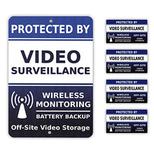 Load image into Gallery viewer, Video Surveillance CCTV Camera Security Alarm System Yard Sign &amp; 4 Window Stickers - Stock # 718
