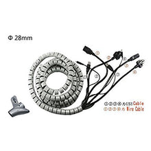 Load image into Gallery viewer, Aexit 25mm Flexible Electric Motors Spiral Tube Cable Wire Wrap Computer Manage Cord White 5 Meters Length Fan Motors w Clip
