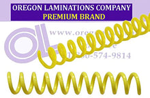 Load image into Gallery viewer, Spiral Binding Coils 7mm (9/32 x 15-inch Legal) 4:1 [pk of 100] Yellow (PMS 108 C)
