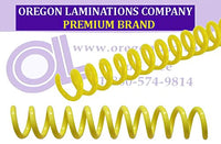 Spiral Binding Coils 6mm ( x 15-inch Legal) 4:1 [pk of 100] Yellow (PMS 108 C)