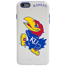 Load image into Gallery viewer, Guard Dog Collegiate Hybrid Case for iPhone 6 Plus / 6s Plus  Kansas Jayhawks  White
