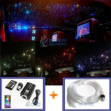 Load image into Gallery viewer, New Car Ceiling Decorative Stars Lights Make Starry Stars Like Real Optic Fiber Cable Stars with Remote Controller/Voice-Active Function (Home Use AC Plug, 200pcs0.03in6.5ft)
