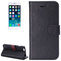 Crazy Horse Texture Horizontal Flip Leather Case with Card Slots and Holder for iPhone 6 & 6S(Black)