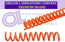 Load image into Gallery viewer, Spiral Binding Coils 6mm ( x 15-inch Legal) 4:1 [pk of 100] Tangerine (PMS 804 C)

