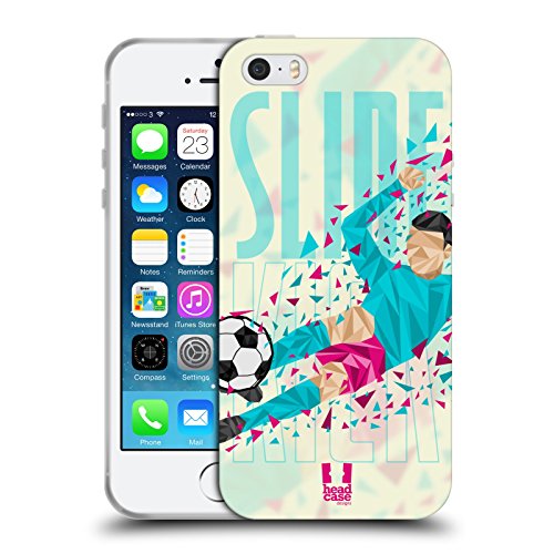 Head Case Designs Slide Kick Geometric Football Moves Soft Gel Case Compatible with Apple iPhone 5 / iPhone 5s / iPhone SE 2016