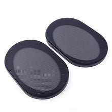 Load image into Gallery viewer, beler 2Pcs Black Car Audio Speaker Cover Steel Mesh Grill Decorative Circle 4 * 6 inch
