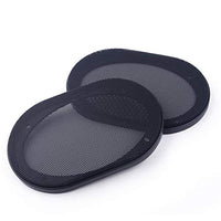 CITALL 2Pcs black car audio speaker cover steel mesh grill decorative ring 4 6 inches