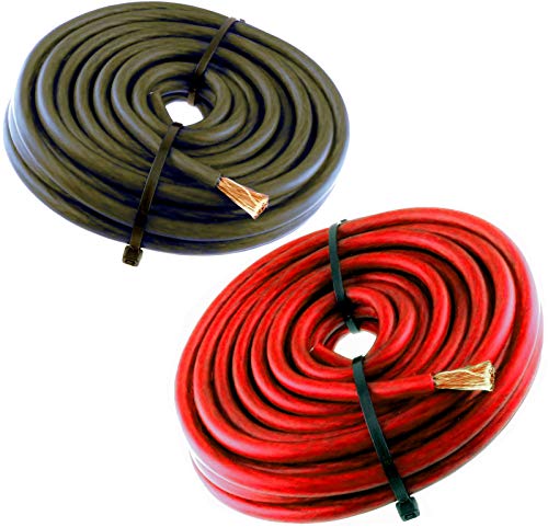 10 Gauge AWG Wire 50 FT 25 Black 25 RED Cable Power Ground Stranded Primary