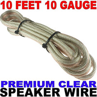 10 Gauge Speaker Wire Car Home Audio 10Ga - 10 Ft Clear