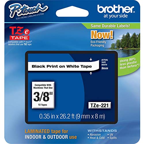 Brother Mobile TZE221 P-Touch Standard Laminated Tape, 3/8