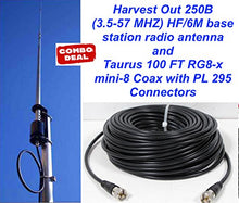 Load image into Gallery viewer, Harvest Out 250B (3.5-57 MHZ) HF/6M Vertical base w/Taurus100 Ft Coax Cable
