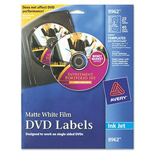 Load image into Gallery viewer, Avery 8962 DVD Inkjet Labels, 20 Sheet/2 Labels P/Sheet, Matte, White
